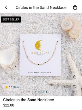 NWT Lotus And Luna Circles In The Sand Necklace